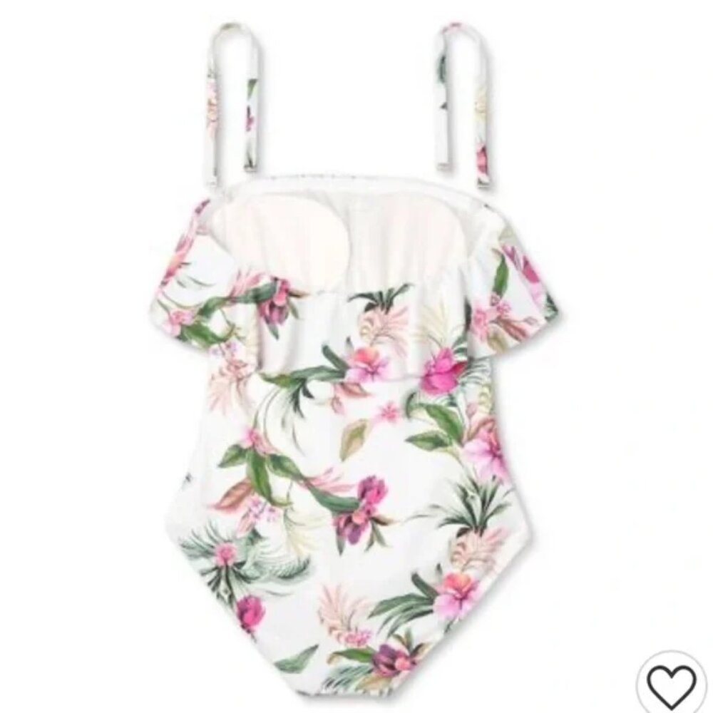 Kona Sol Tropical One Piece Floral Palm Print Swimsuit Large - Picture 5 of 5